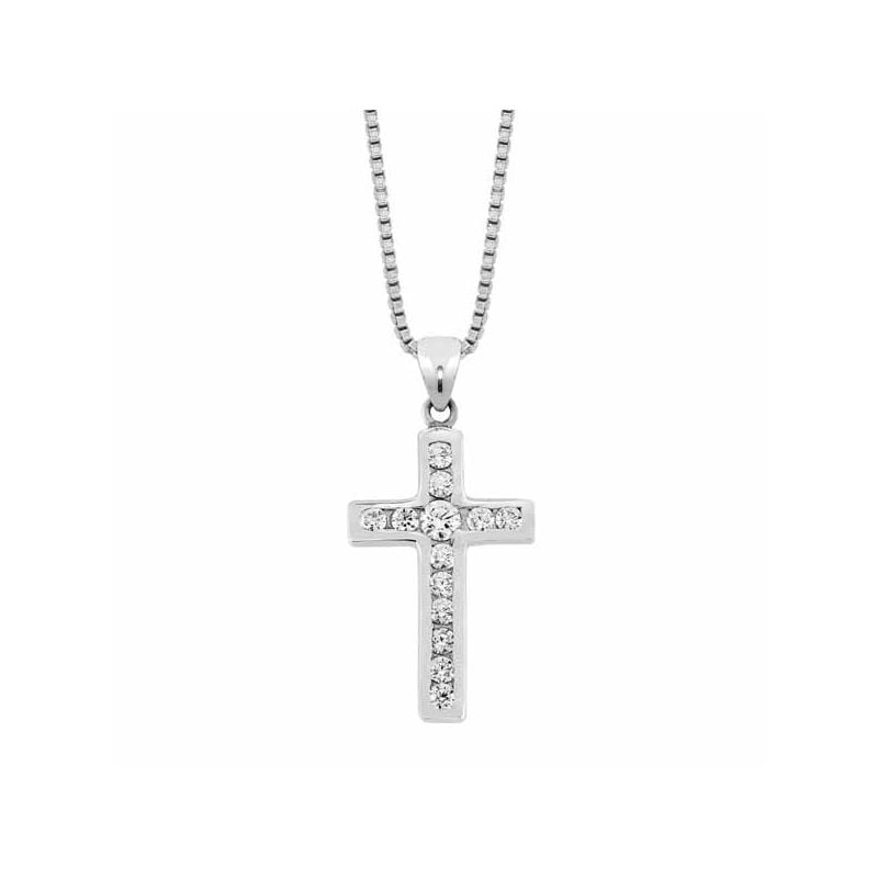 Silber Kreuz Halskette D24504N-A-18-45.0CM-1