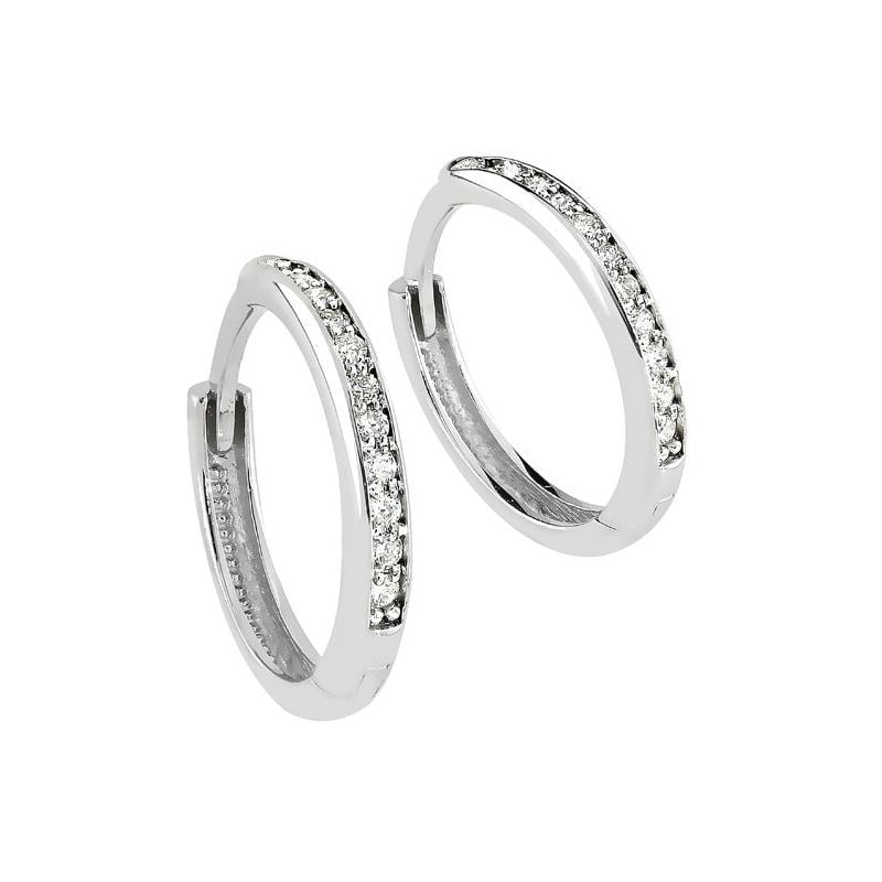 Weißes Goldiset Diamanten Ohrringe D/EE1057-02-1