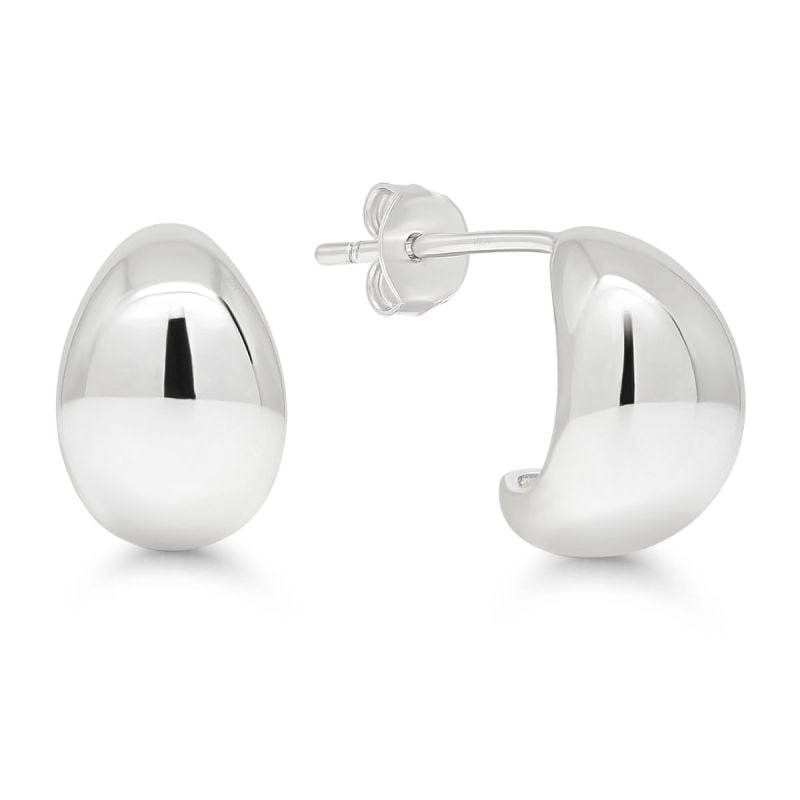 Silberne Ohrringe, Tropfen E-27628