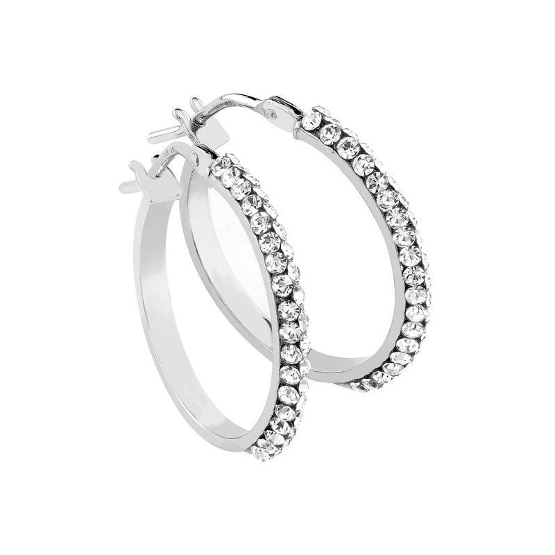 Valkokultaiset korvakorut 9K 19 mm E15RT-15-W+SW-1
