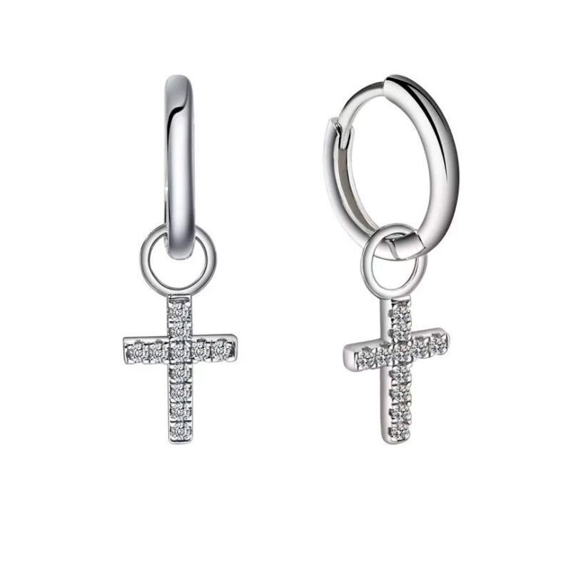Hopeiset ristikorvakorut E35491