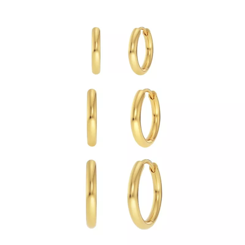 Edblad  Triple Pair Hoops Gold 11/13/16mm 125185