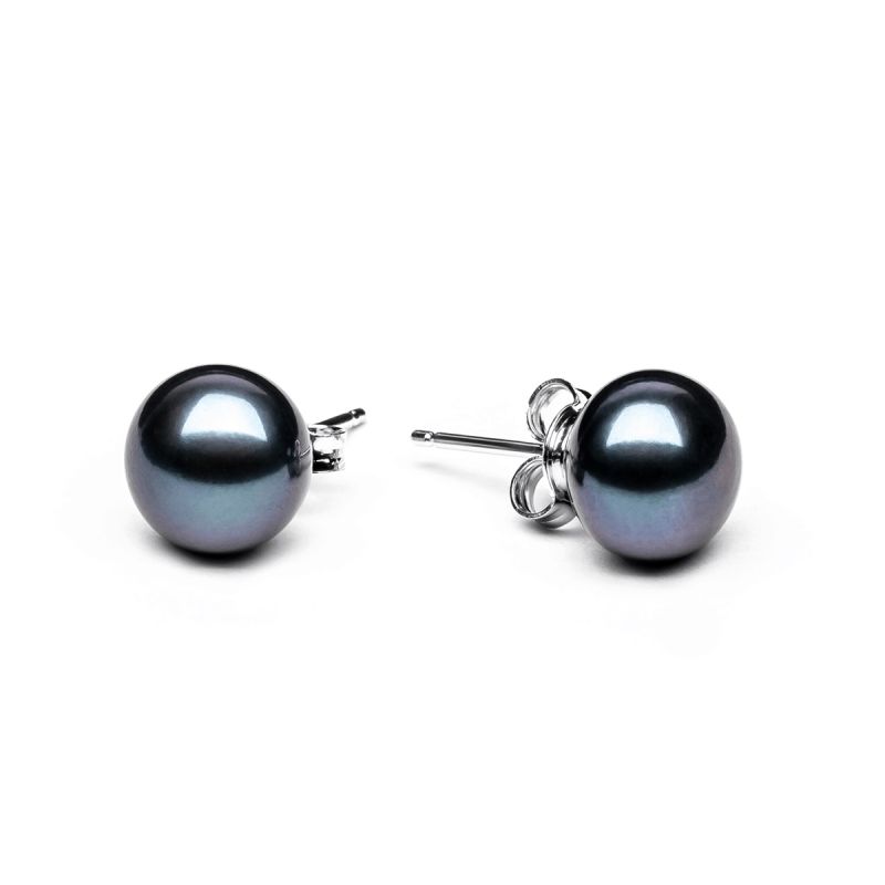 Gaura Pearls Ellen -helmikorvakorut / musta 9 mm EFB09B-1