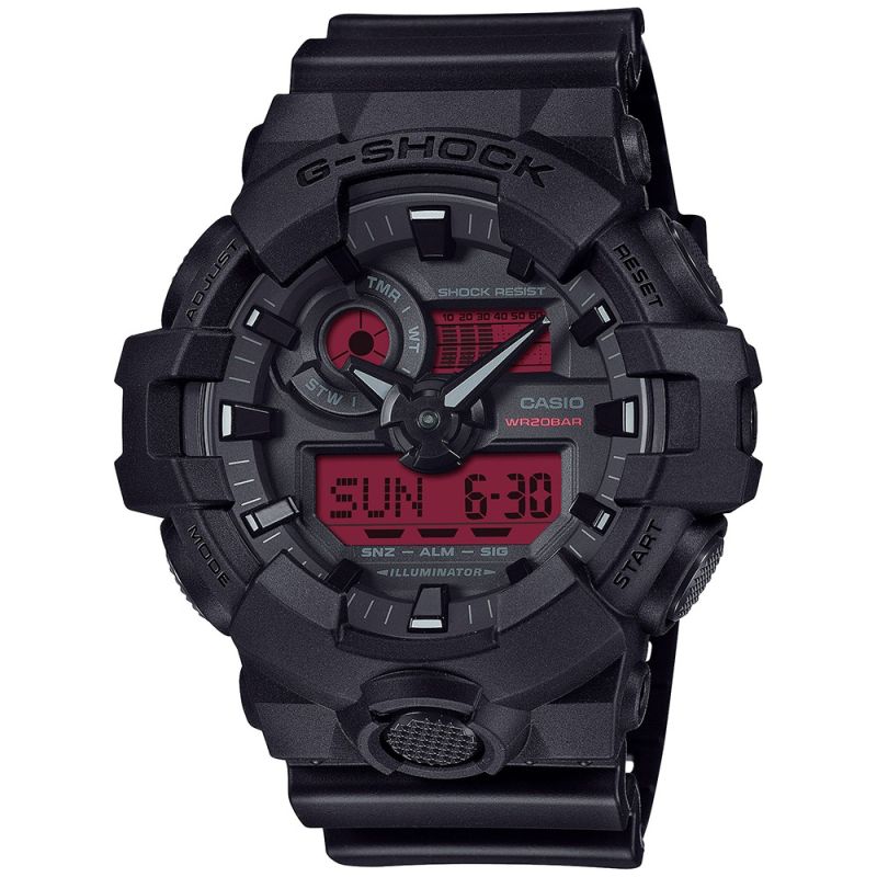 Casio G-Shock Black & Bold Red GA-700BBR-1AER