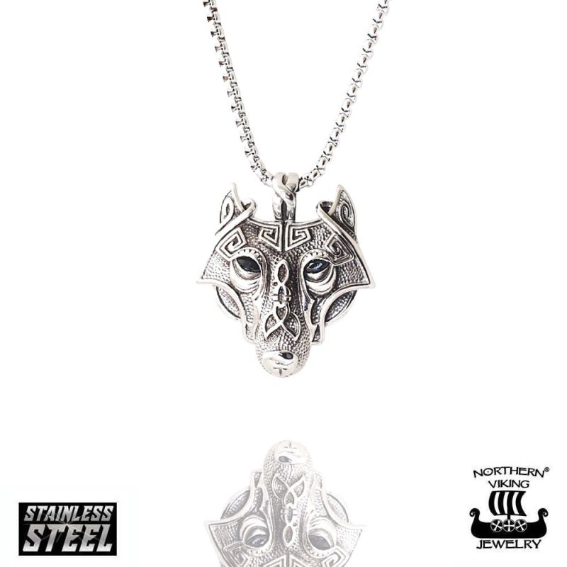 Northern Viking Jewelry Guardian Wolf -kaulakoru  50 cm NVJRS048-1