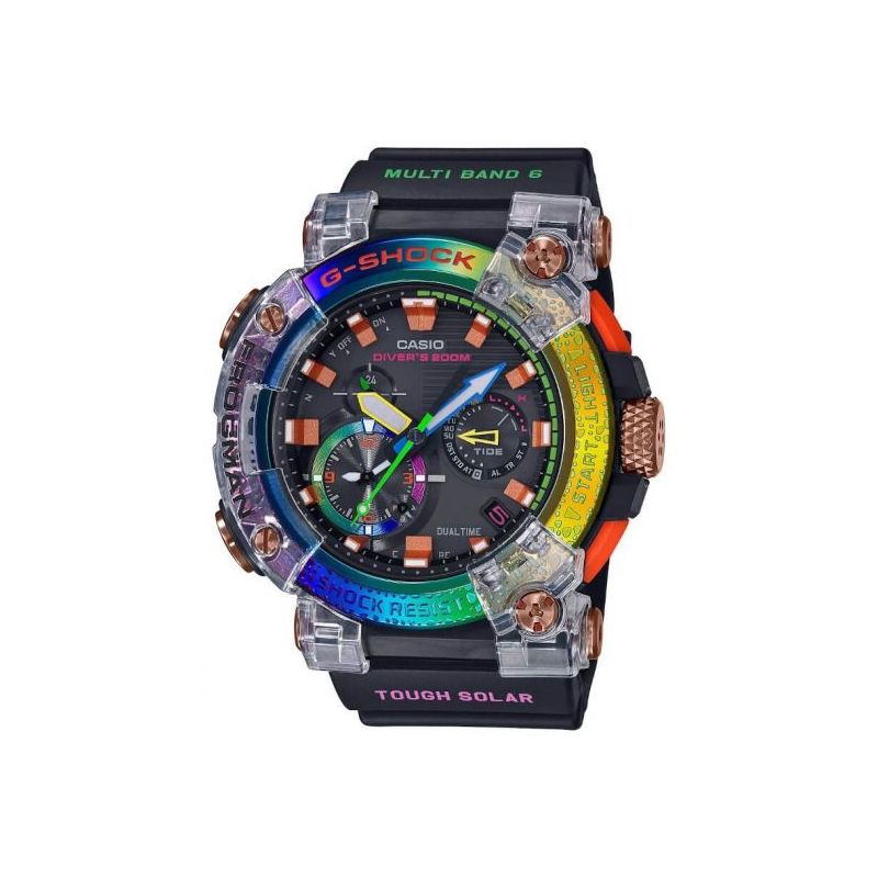 Casio G-Shock Frogman Analog Borneo Rainbow Frog Limited Edition -rannekello GWF-A1000BRT-1AER-1