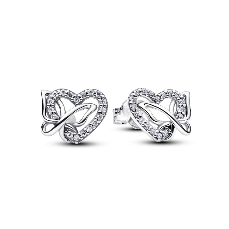Pandora Entwined Heart & Butterfly Stud Ohrringe 294476C01