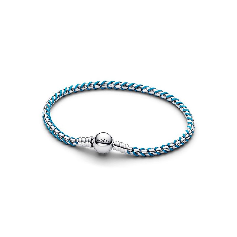 Pandora Blue Cord Box Chain Bracelet (19 cm) 593816C01-1