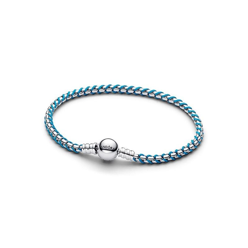 Pandora Blue Cord Box Chain Bracelet (17 cm) 593816C01-1