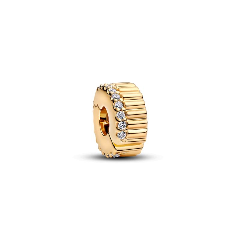 Pandora Ribbed Clip Charm 764078C01