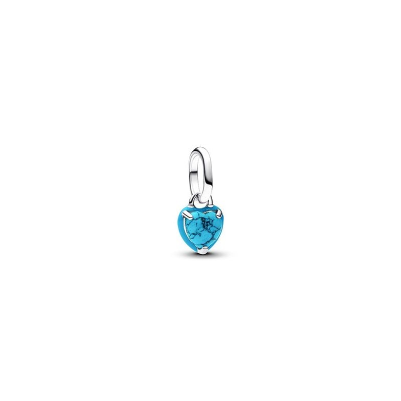 Pandora Turquoise-coloured Heart Mini Dangle Charme 793827C01-1