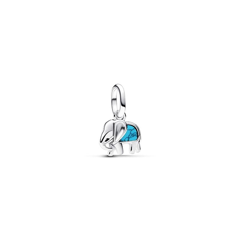 Pandora Turquoise-coloured Elephant Mini Dangle Charm hela 793858C01-1