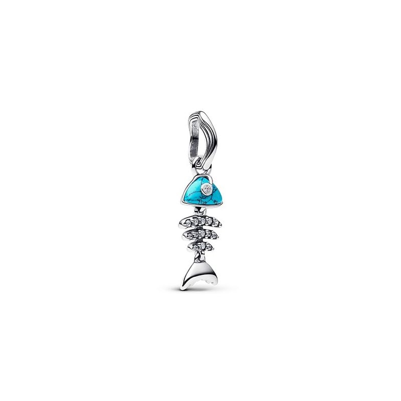 Pandora Turquoise-coloured Fishbone Dangle Charm hela 793894C01-1