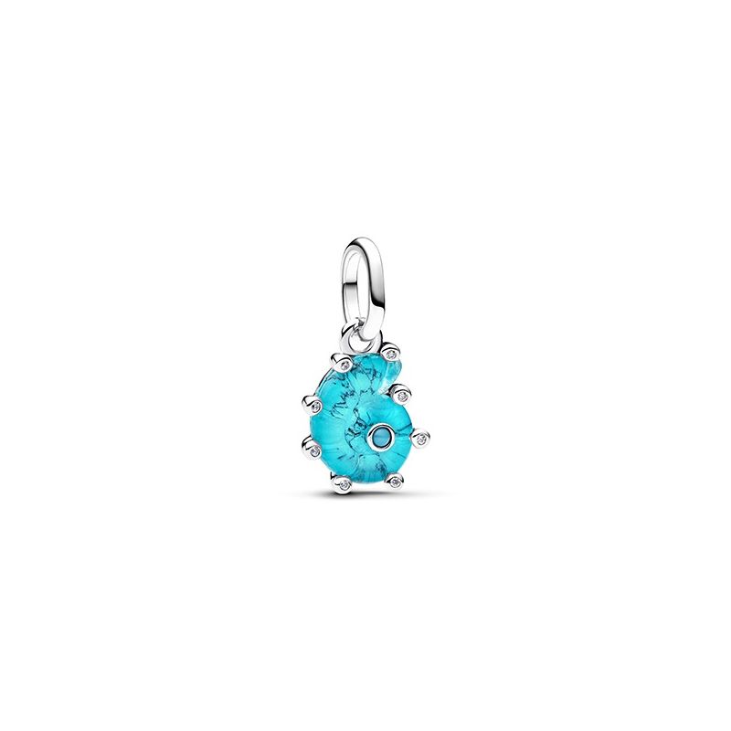 Pandora Blue Murano Glass Sea Snail Dangle Charm hela 793900C01-1