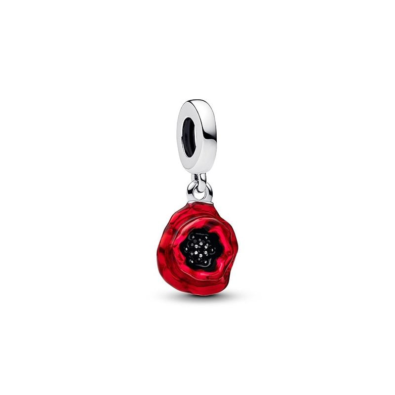 Pandora Red Flower Dangle Charm hela 793917C01-1