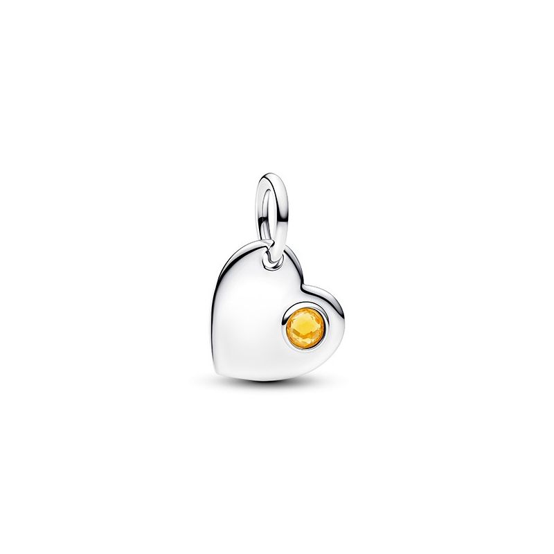 Pandora November Engravable Honey Stone Heart Dangle Charme 794295C11