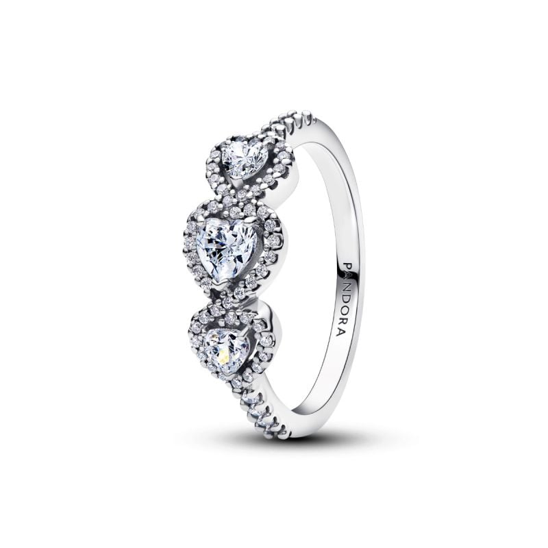 Pandora Halo Heart Trilogy Ring 194413C01