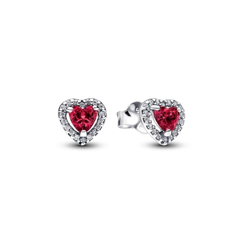 Pandora Elevated Red Heart Stud Ohrringe 298427C04