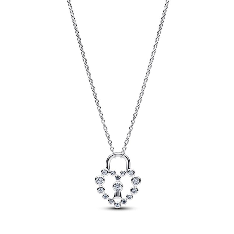 Pandora Sparkling Heart Padlock Pendant Halskette 394416C01-50