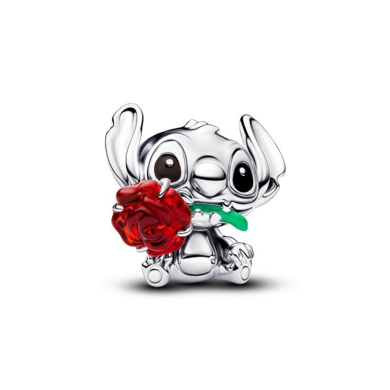 Pandora Disney Stitch Rose Murano Glass Charme 794378C01