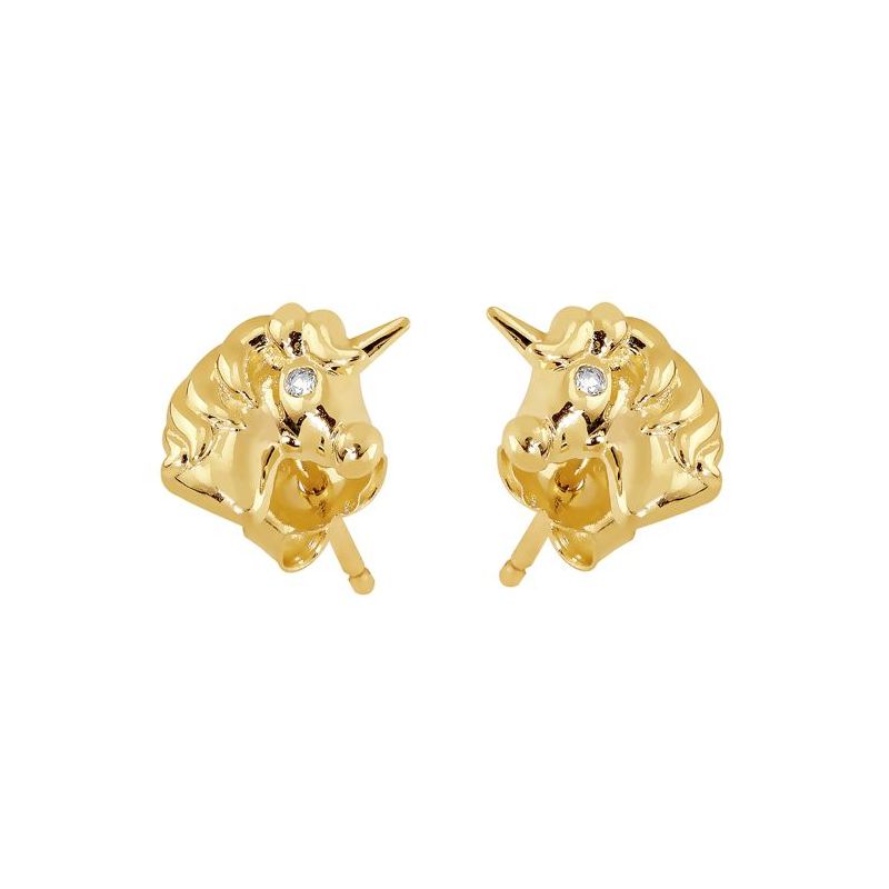 Gold Ohrringe, Einhorn JE13412-CZ-1