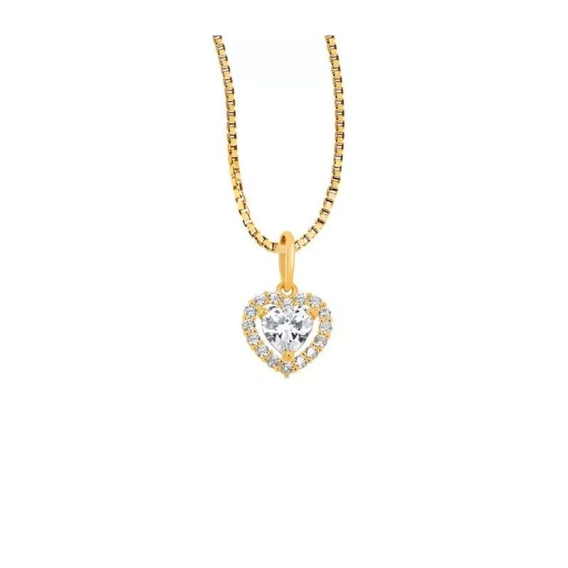 Gold Heart Pendant JP89325-CZ