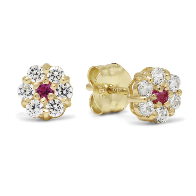 Gold Ohrringe, Blume K-E37275Zpun-1