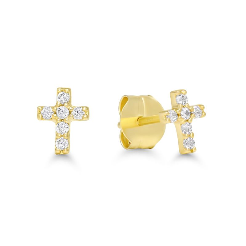 Goldene Kreuz-Ohrringe K-E54796Z
