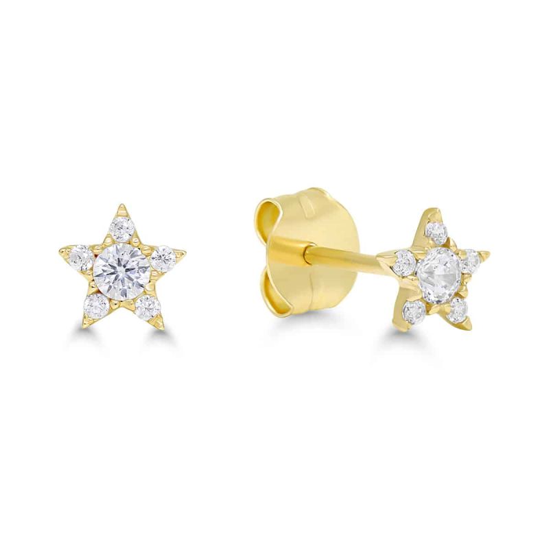 Goldene Stern-Ohrringe K-E59322Z