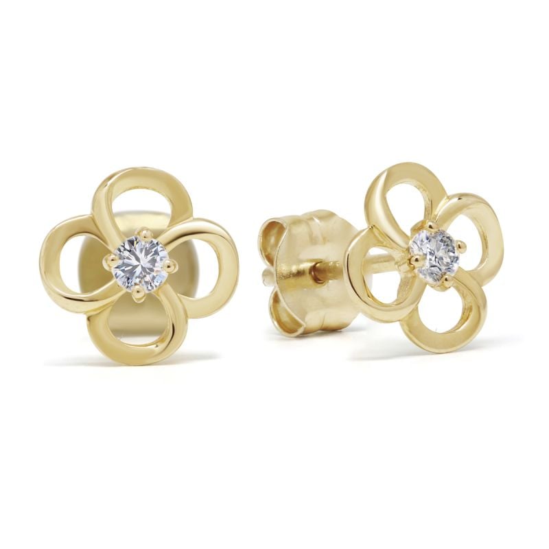 Gold Ohrringe, Blume K-E94840Z-1