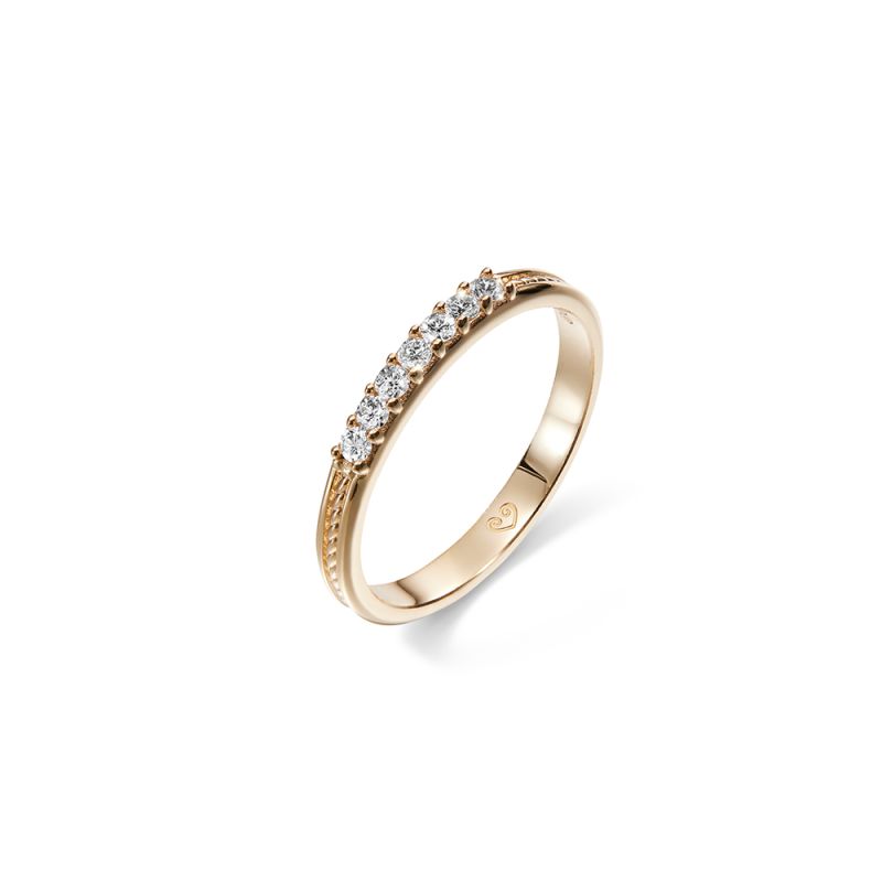 Kalevala Ikiaikainen timanttisormus, keltakulta 7 x 0.02ct 141000112D-16