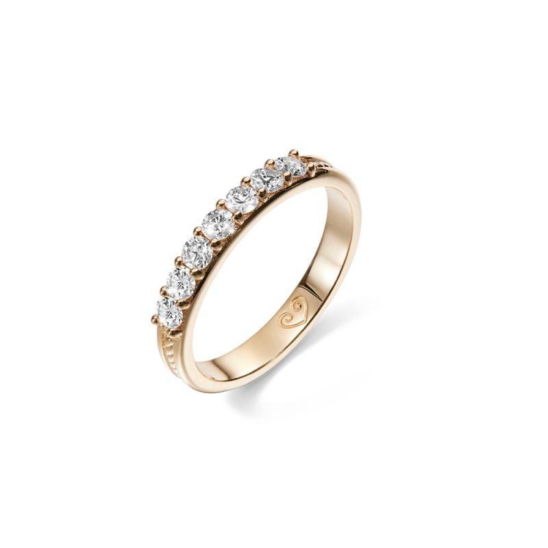 Kalevala Ikiaikainen timanttisormus, keltakulta 7 x 0.06ct 141000117D-17