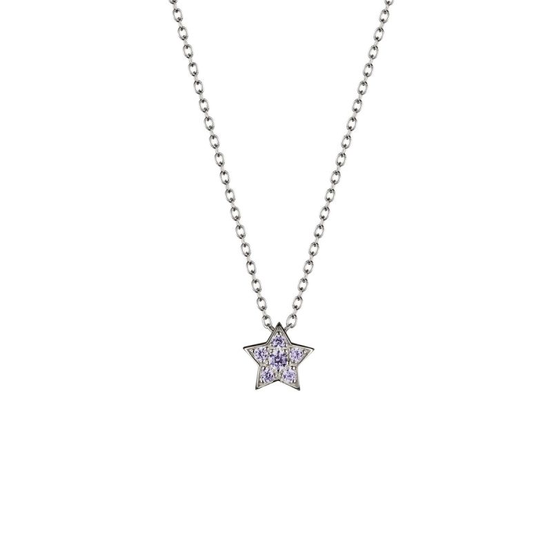 Lumoava Elämäntähti kaulakoru, violetti kivi L56228616100-1