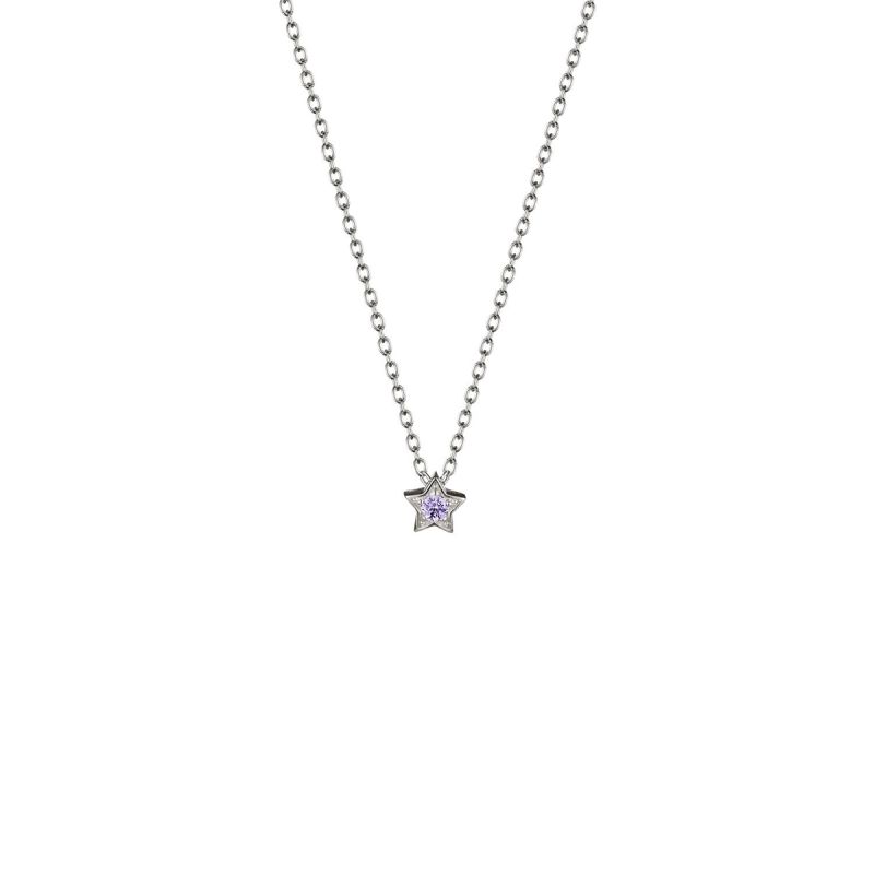 Lumoava Elämäntähti kaulakoru, violetti kivi L56228606100-1