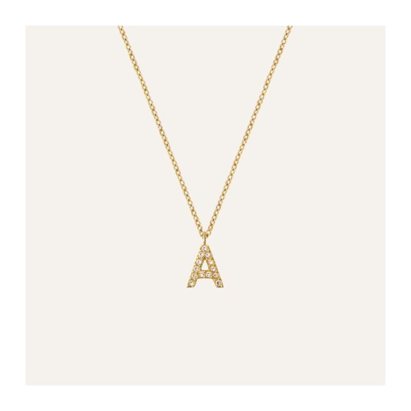 Mockberg Petite Stone Letter, A Necklace MB0071-1