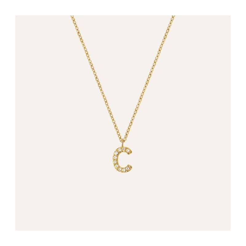 Mockberg Petite Stone Letter, C Necklace MB0073-1