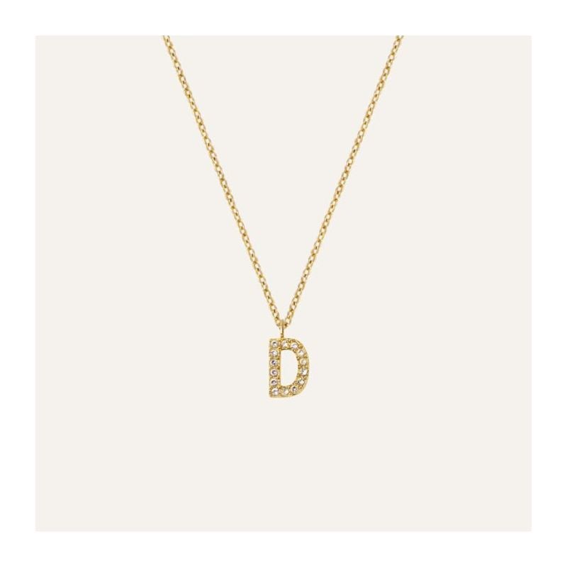 Mockberg Petite Stone Letter, D halsband MB0074-1