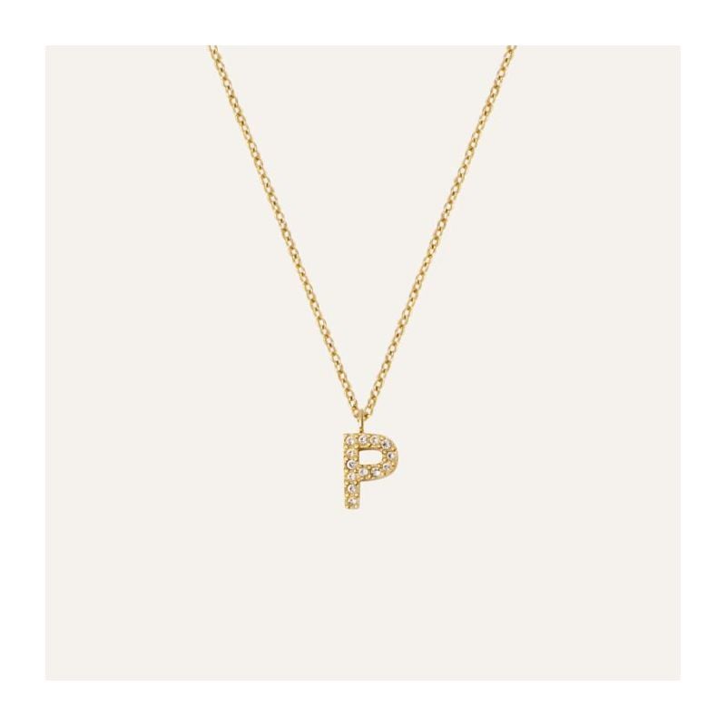 Mockberg Petite Stone Letter, P Halskette MB0086-1
