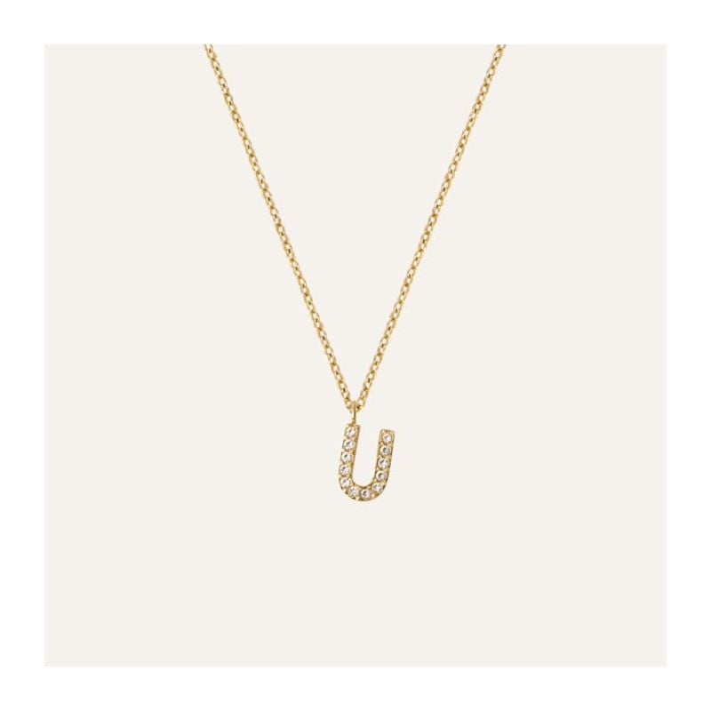 Mockberg Petite Stone Letter, U halsband MB0091-1