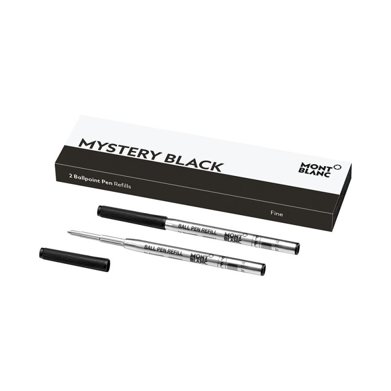 Montblanc Ballpoint täyte,  Fine Mystery Black / 2kpl MB128210-1