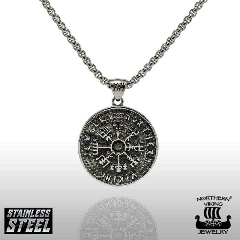 Northern Viking Jewelry Vegvisir Halskette NVJRS070-1