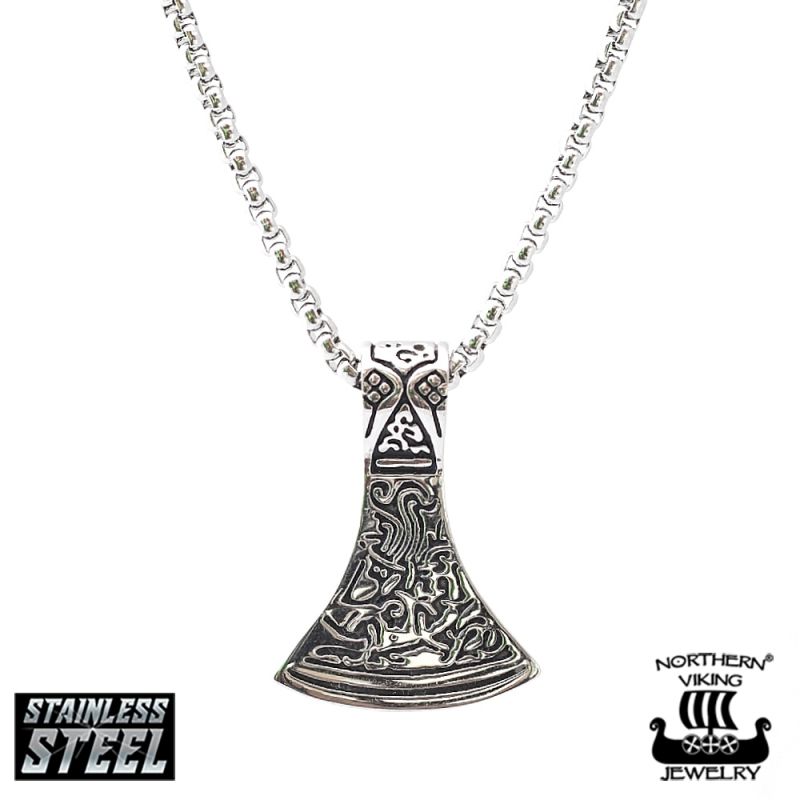 Northern Viking Jewelry Axehead- kaulakoru NVJRS012 (50cm)-1