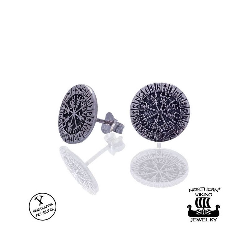Northern Viking Jewelry Riimu Vegvisir korvakorut NVJKK037-1