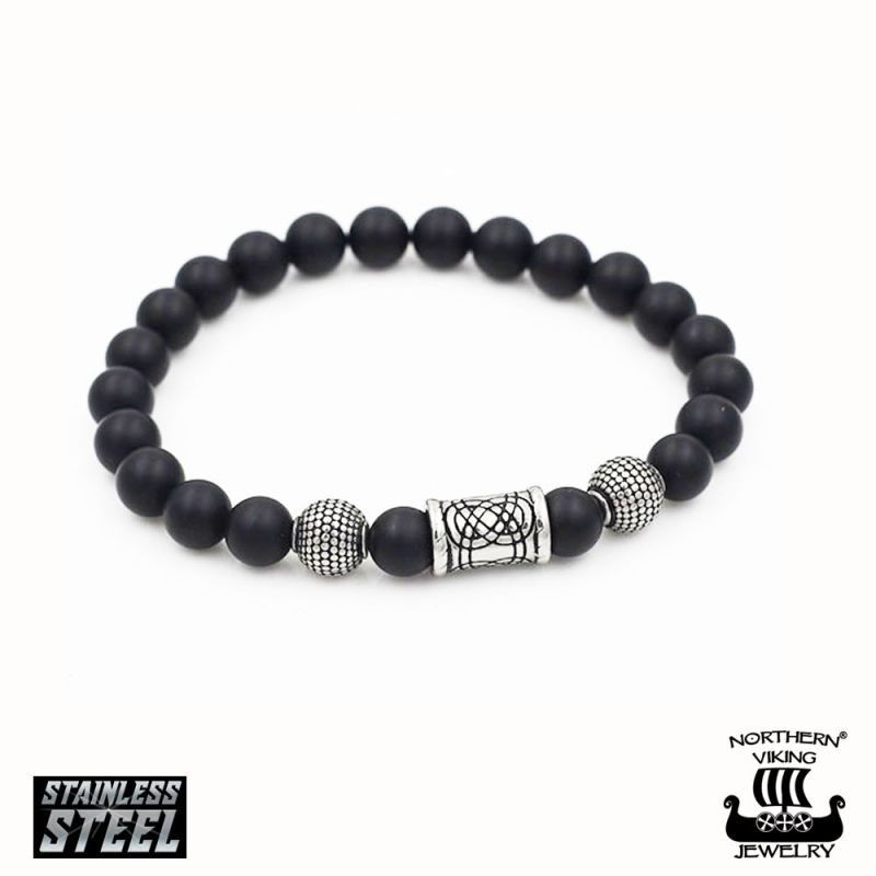Northern Viking Jewelry Blackstone Knotwork - rannekoru NVJRA005-1