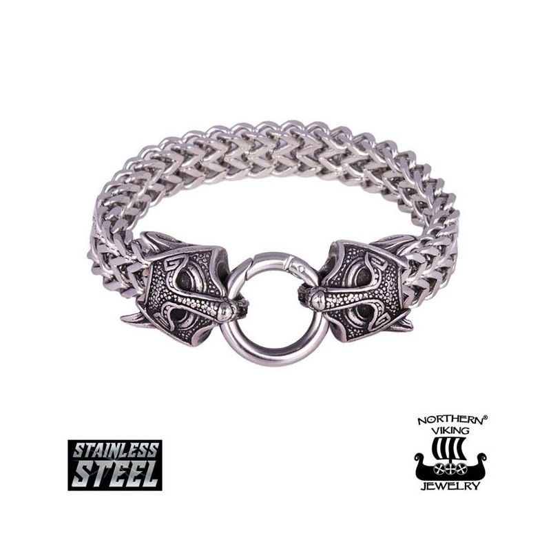 Northern Viking Jewelry Guardian Wolf rannekoru NVJRA030-1