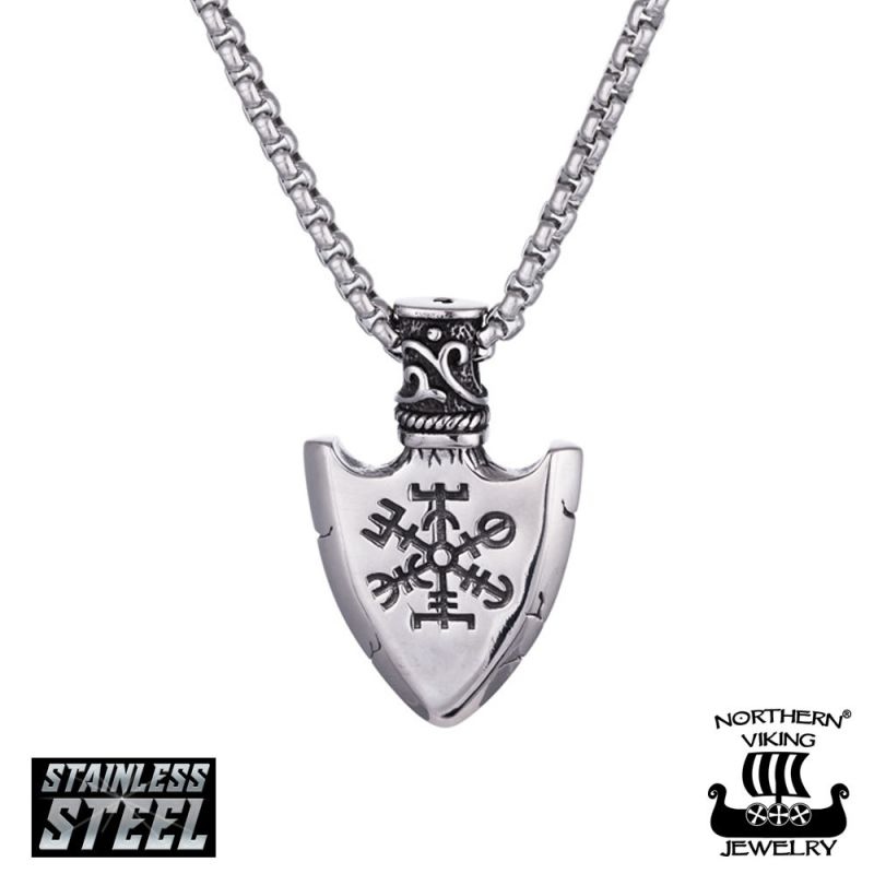 Northern Viking Jewelry -kaulakoru 50cm "Vegvisir Spear"-1