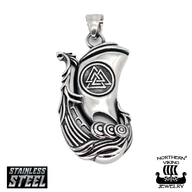 Northern Viking Jewelry Valknut Viking Ship kaulakoru 50 cm NVJRS134-1