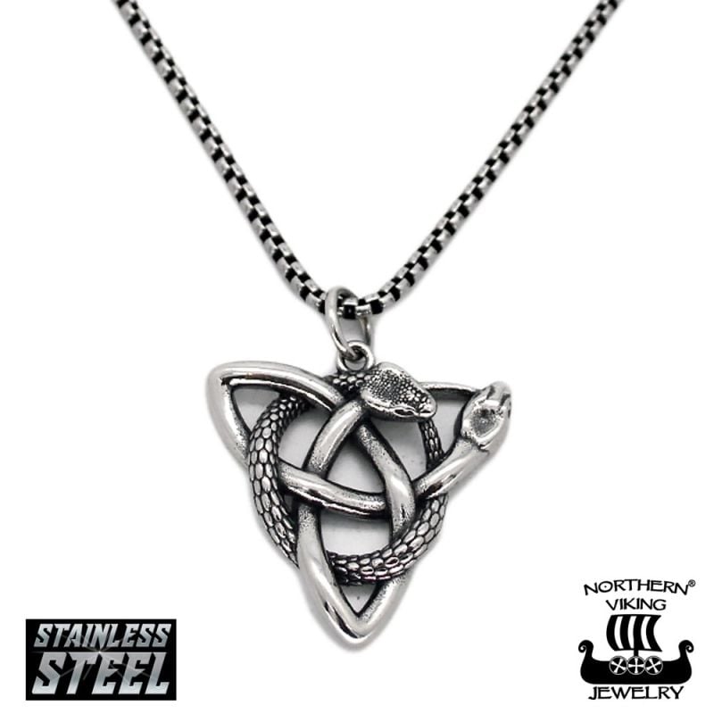 Northern Viking Jewelry Triquetra Snake Halskette NVJRS145_50