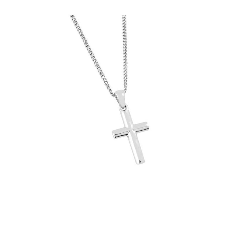 Hopeinen ristikaulakoru 17 x 11,5 mm, 42+3 cm OTN-230620 42+3-1