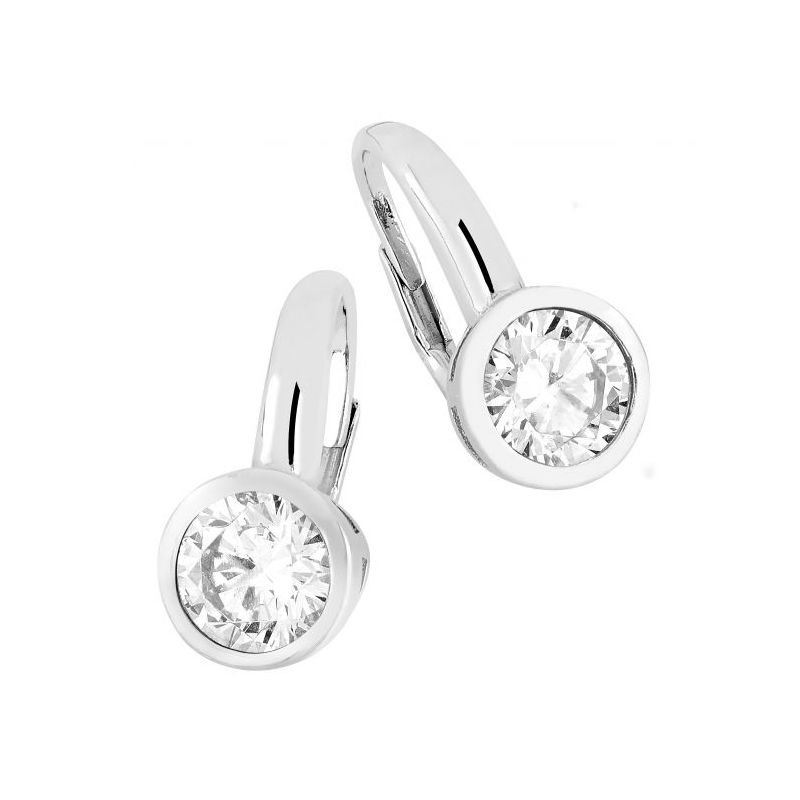 Silber Ohrringe, PERS0614-8MM WHI-1